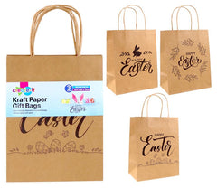 3PK Craft Gift Bags-Brown Easter Series-25.5CM x 20CM x 12CM (D)