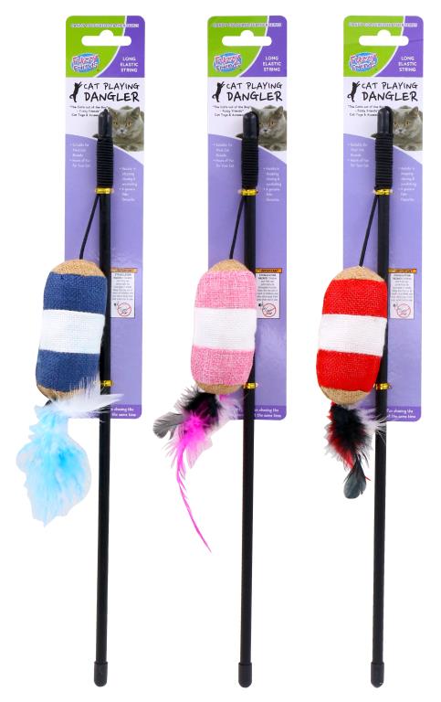 Cat Playing Dangler - Oxford Candy Feather Series - 40CM