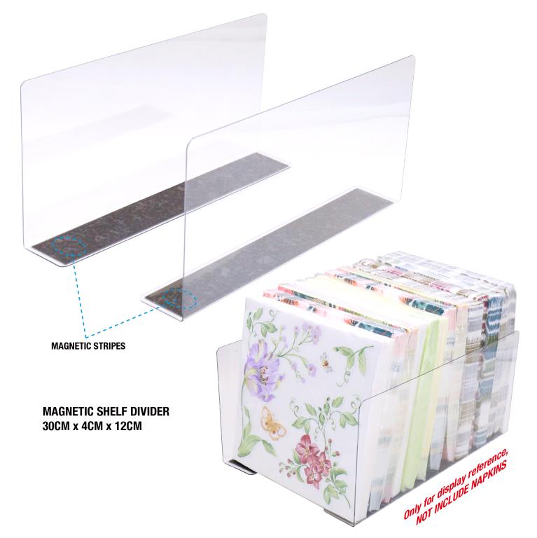 Magnetic Shelf Divider - 30CM x 4CM x 12CM