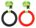 PVC jumbo dog dental chew ring 14cm in black and dark red — wholesale bulk pack for pet retailers