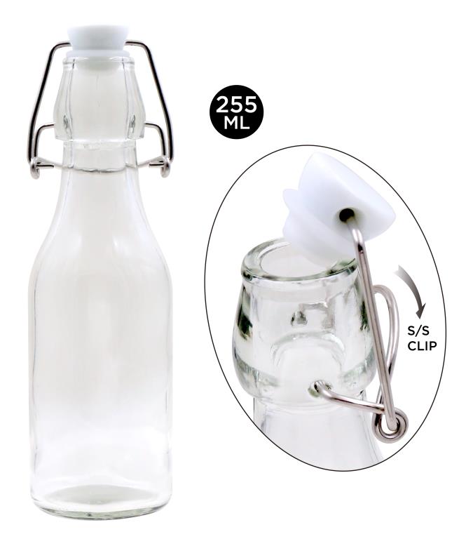 Mini Glass Clip Top Bottle-255ML