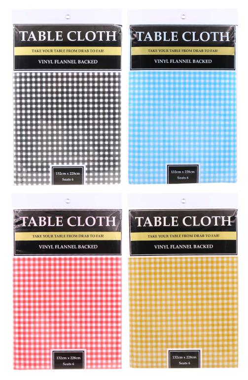 Vinyl Flannel Backed Table Covers - 132CM x 228CM