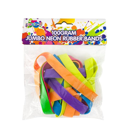100G Jumbo Neon Rubber Bands (D)
