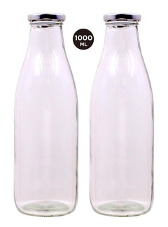Glass Screw Top Bottle - Silver Series-1000ML