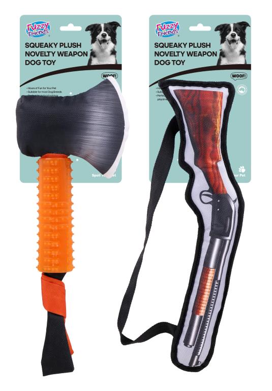 Squeaky Plush Weapon Series Dog Toy