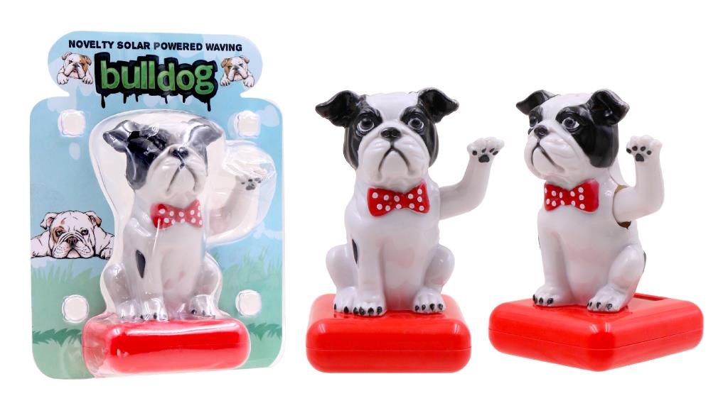 Novelty Solar Powered Waving Bulldog