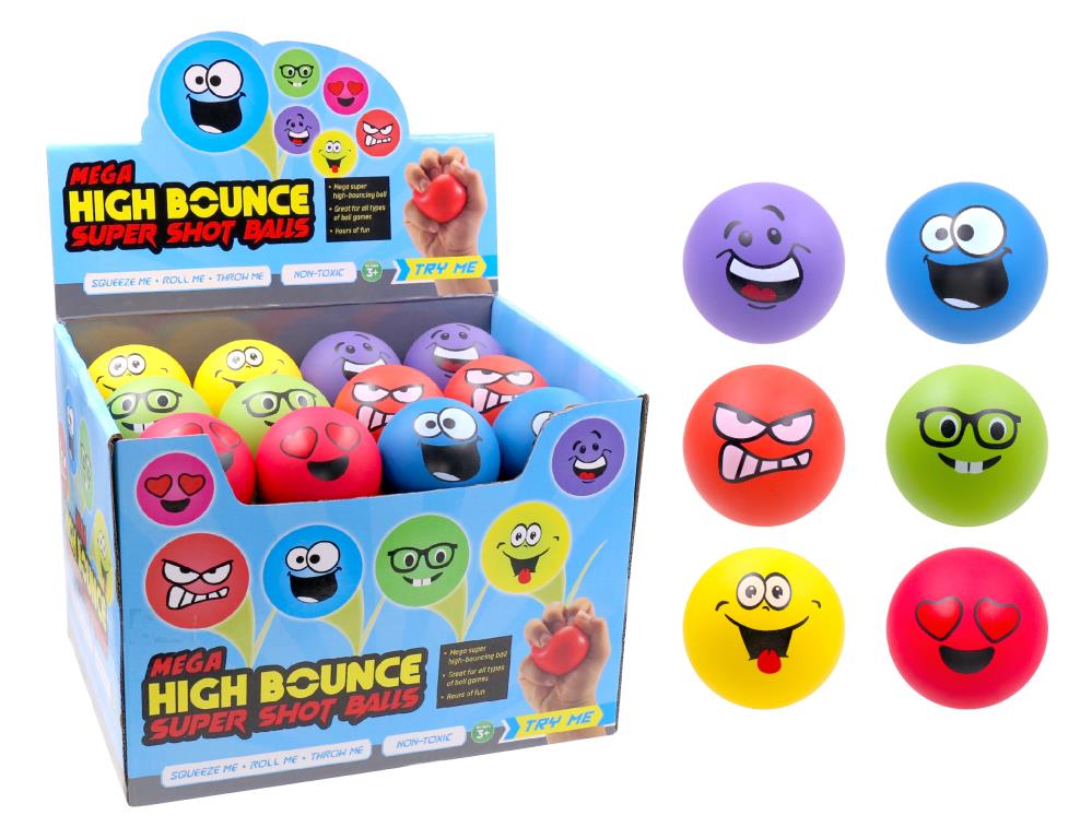 Super Shot Bounce Balls - Emoji Series -Display Box