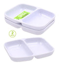 2PK White Melamine 2 Section Tray - 9.9CM X 8.1CM
