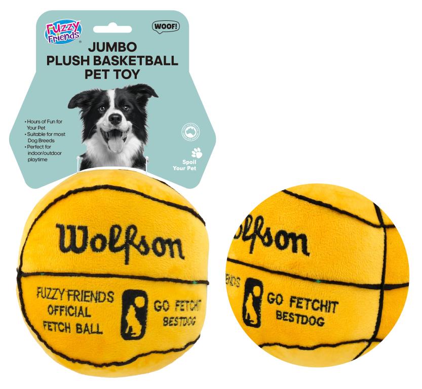 Jumbo Plush Basketball Pet Toy