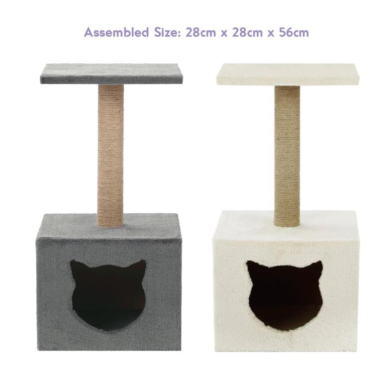 Cat House W/ Cat Scratching Post-28CM X 28CM X 56CM