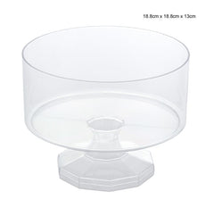 Large Round Clear Acrylic Plastic Serving Bowl with Stand