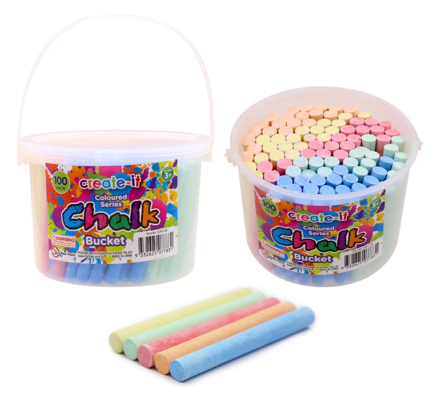 100PK Coloured Series Chalk Bucket