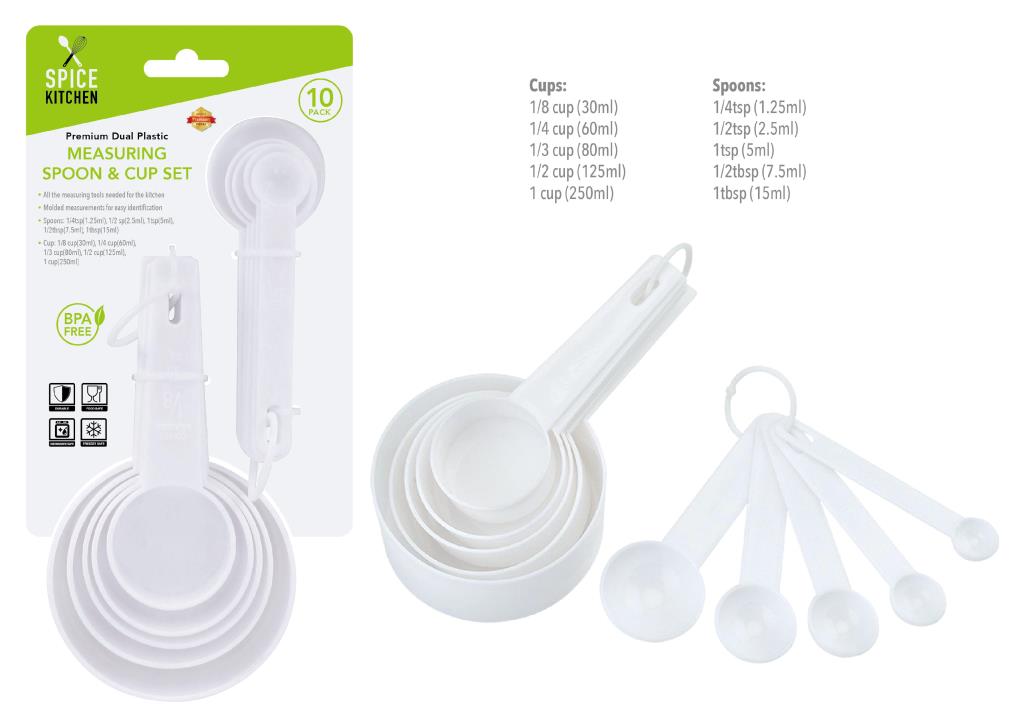 Dual Plastic Measuring Spoon & Cup Set  (D)