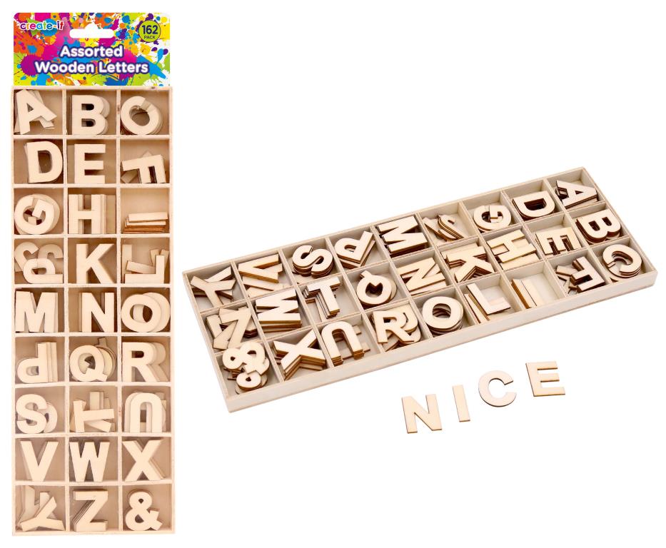 Assorted Wooden Letters - Box Set Edition-162PK