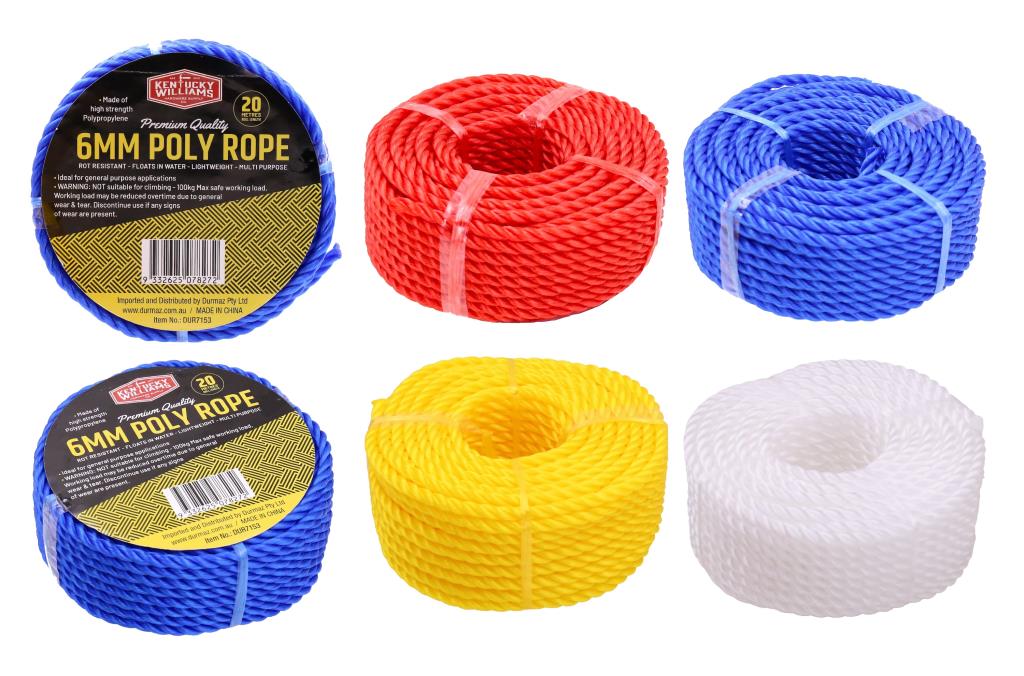 Heavy Duty Poly Rope - 6MM X 20 METRES
