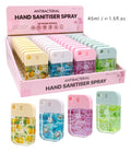 45ml hand sanitiser spray with keyring clip, assorted scents, carton of 72 for office and cafe use