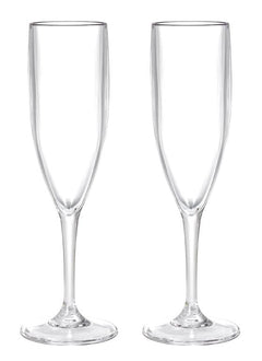 Acrylic Champagne Flute 160ml - Clear Reusable, Plain Series