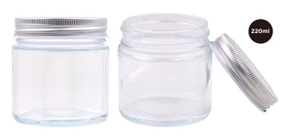 200ML Screw Top Glass Jar with Silver Lid
