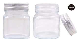 265ML Screw Top Glass Jar W/Silver Lid