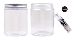 300ML Screw Top Glass Jar with Silver Lid