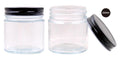 200ML Screw Top Glass Jar W/Black Lid  LIDS MAYBE MARKED (D)