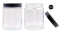 300ML Screw Top Glass Jar W/Black Lid (D)