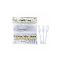 50PK Premium Re-usable Plastic Party Forks