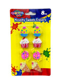8PK Novelty Sweets Erasers