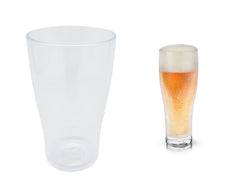 Acrylic Beer Glass 450ml - Clear Straight-Sided, Reusable