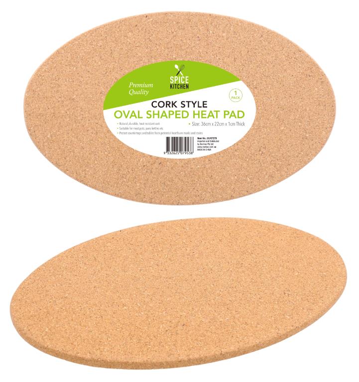 Cork Style Jumbo Oval Shaped Pot Stand/Heat Pad-1PK