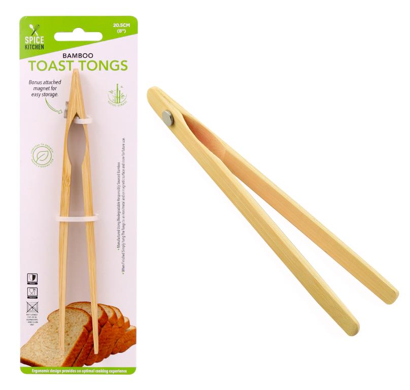 Bamboo Toast Tongs-20.5CM x 1.5CM - (Magnet Series)
