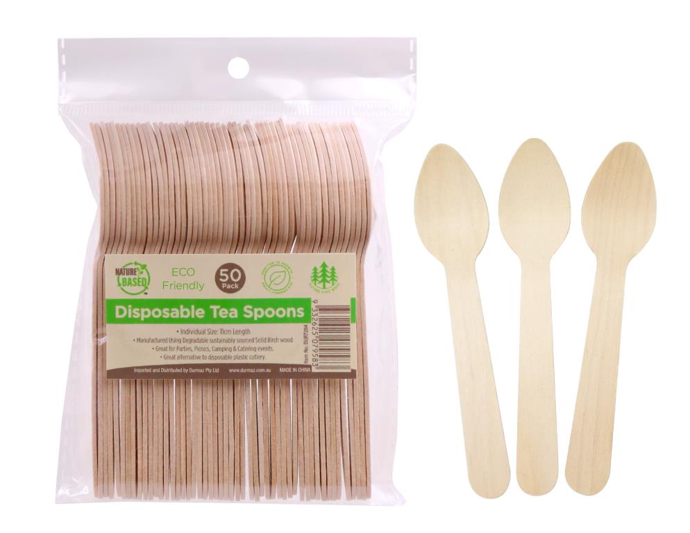 ECO Wooden Cutlery - Tea Spoons - 50PK (Bulk Packing)