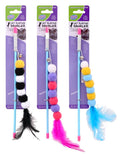 Cat Playing Dangler-Multi-Coloured Ball & Feather Series