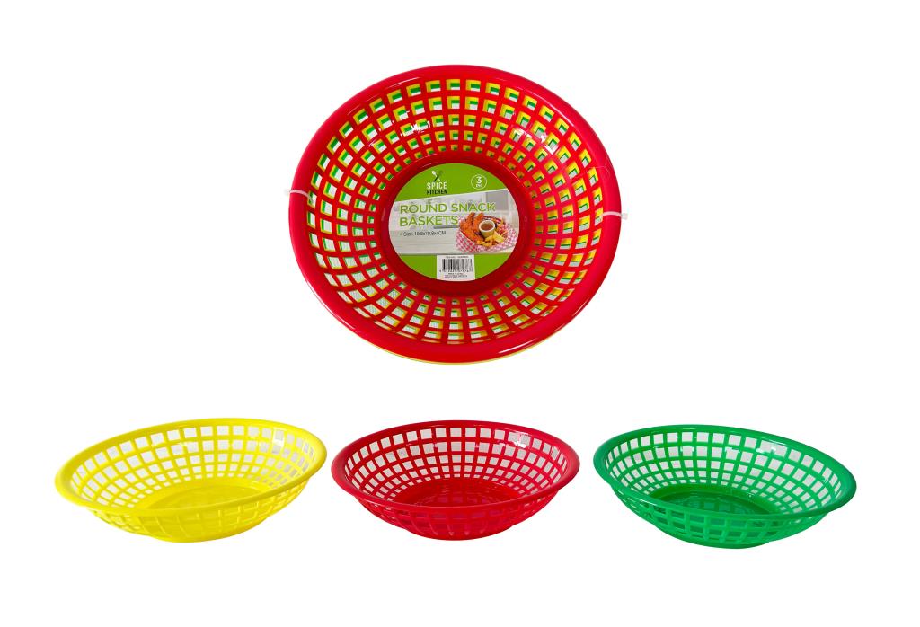 3PK Round Series Snack Baskets-19.6CM x 4.5CM