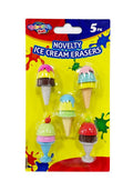 5PK Novelty Ice Cream Erasers  (D)