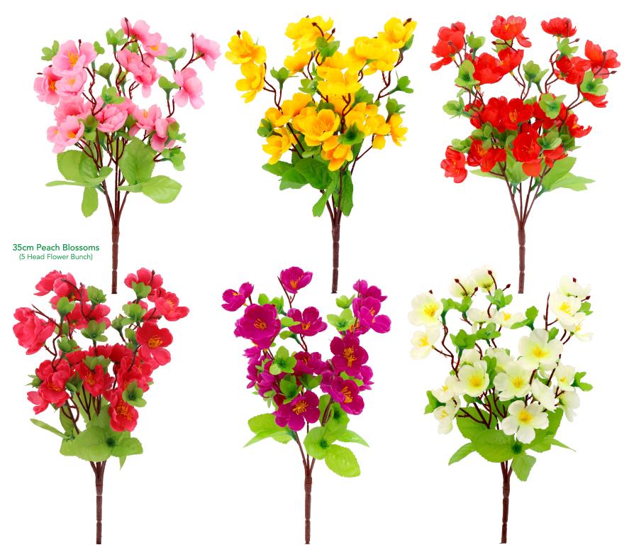 Decorative Artificial Flowers - 35CM Peach Blossoms