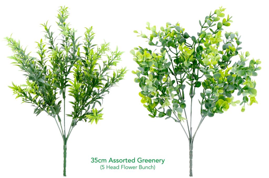 Decorative Artificial Flowers - 35CM Assorted Greenery
