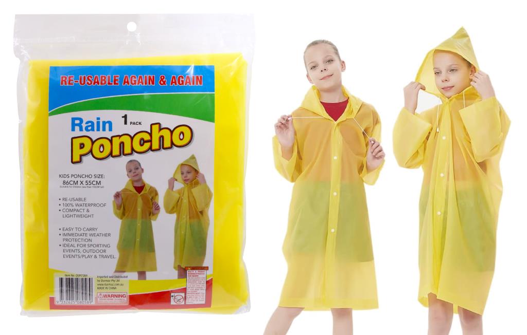Heavy Duty Reusable Kids Series PVC Rain Poncho