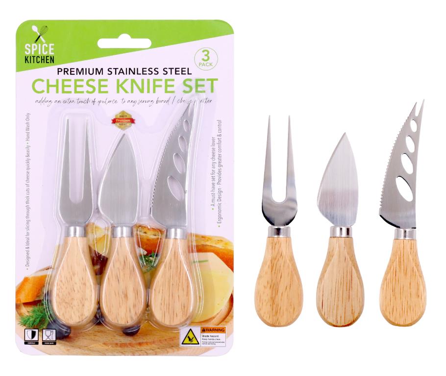 3PCE Cheese Knife & Accessories Set