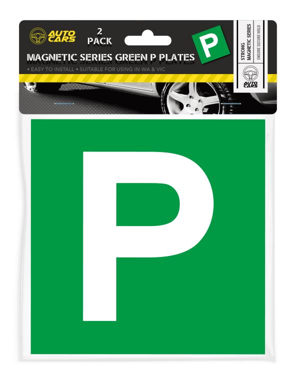 2PK Magnetic Series Green P Plates