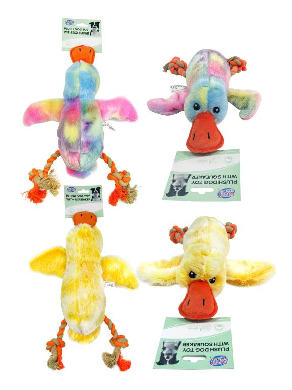 Plush Duck Pet Toy with Squeaker