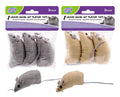 3PK Canvas Mouse Cat Playing Toys