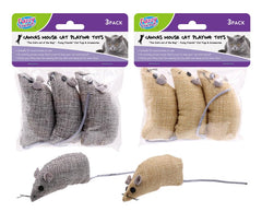 3PK Canvas Mouse Cat Playing Toys