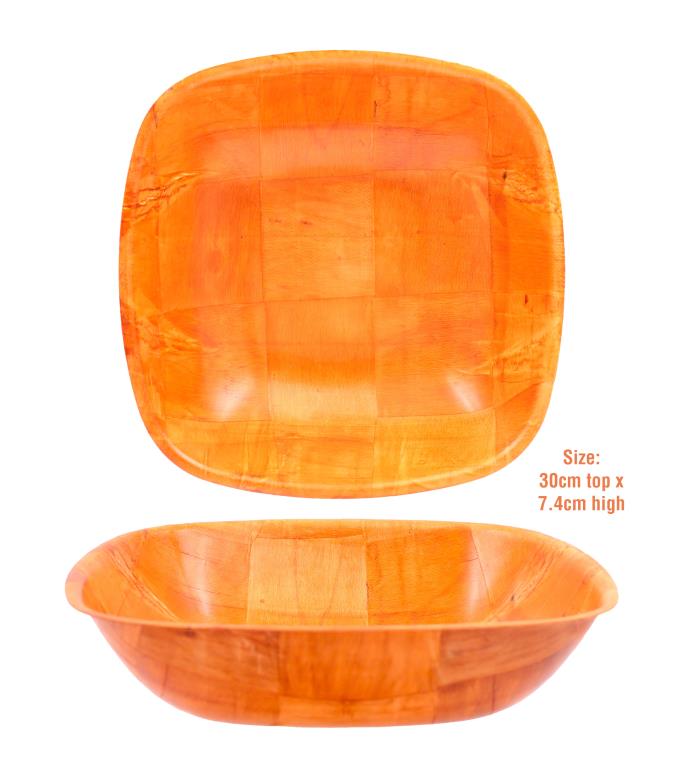 30CM Square Series Wooden Serving Bowl