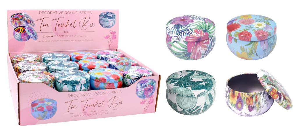 Decorative Round Trinket Tin - 240ML-Display Box Series