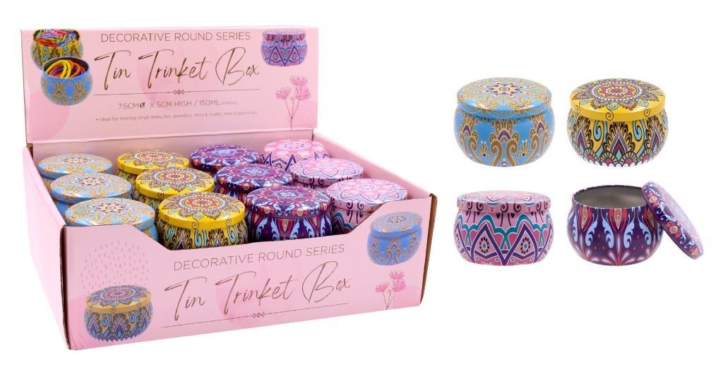 Decorative Round Trinket Tin - 120ML-Display Box Series