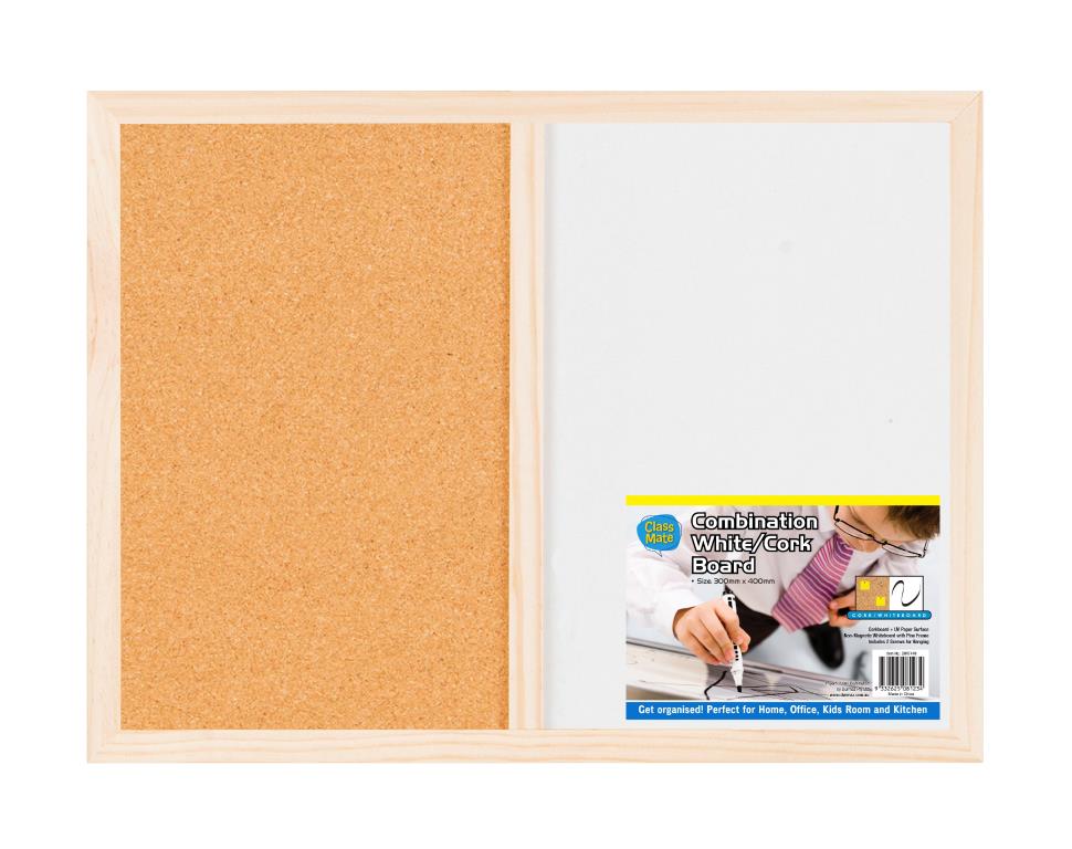 Combination White/Cork Board - 30CM x 40CM