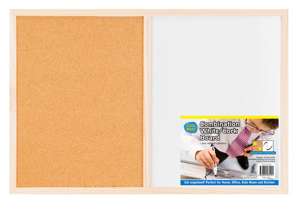 Combination White/Cork Board - 40CM x 60CM