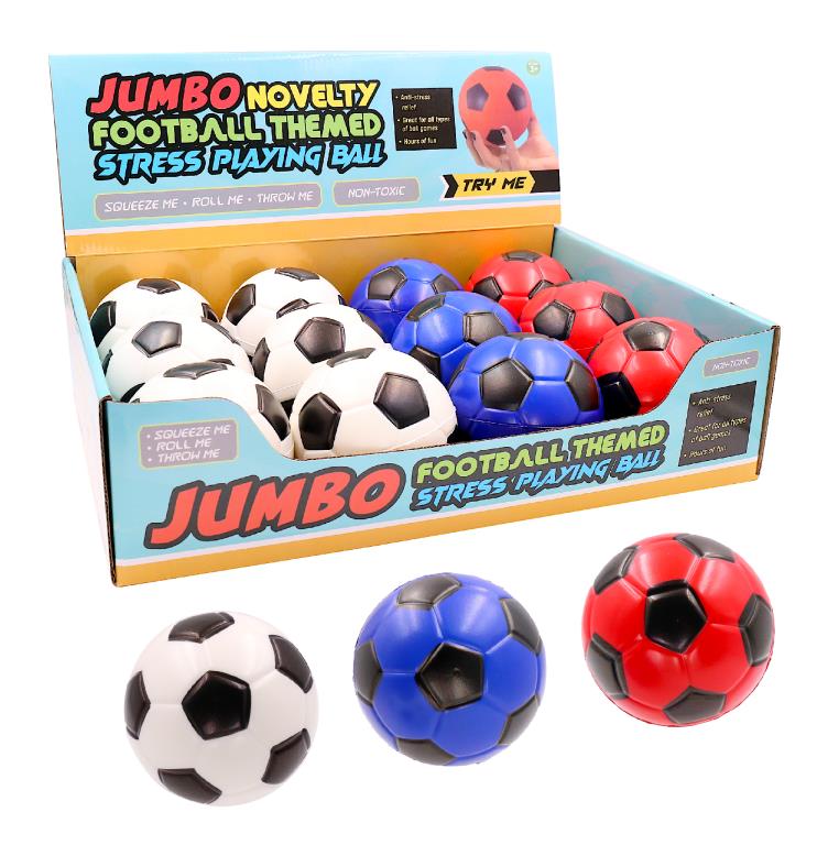 Novelty Jumbo (10CM) Football Themed Playing Ball -Display Box