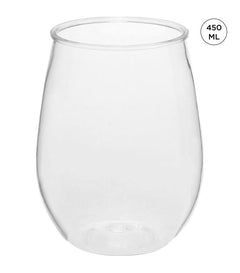 Acrylic Stemless Wine Glass 450ml - Clear Large Format